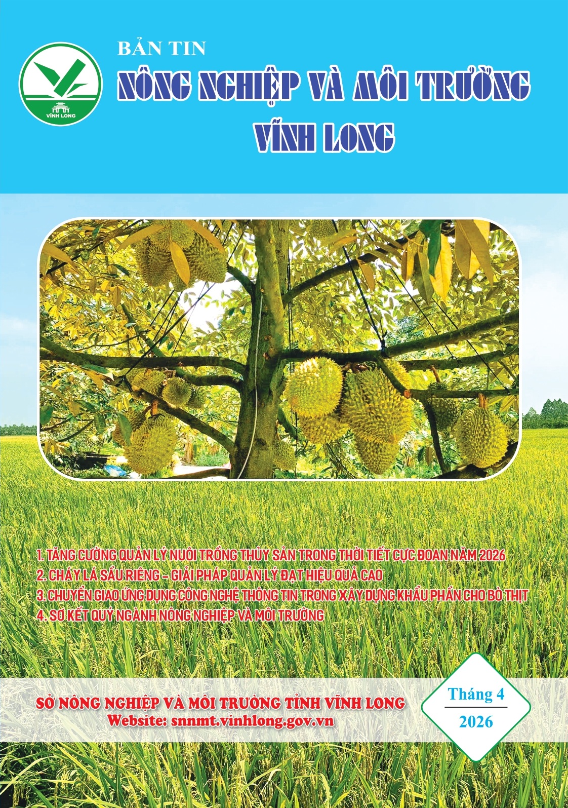 Bản tin Nông nghiệp và Môi trường Vĩnh Long tháng 4 năm 2026