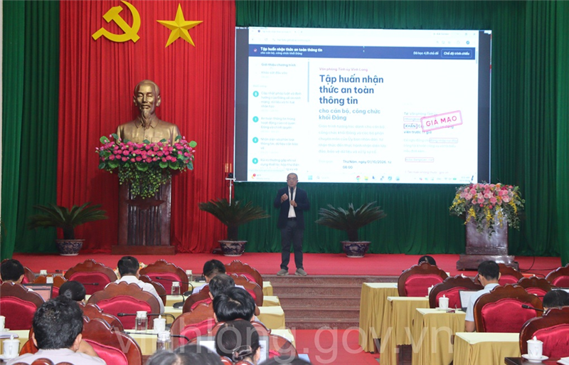 Hội nghị tập huấn nhận thức an toàn thông tin cho cán bộ, công chức khối Đảng
